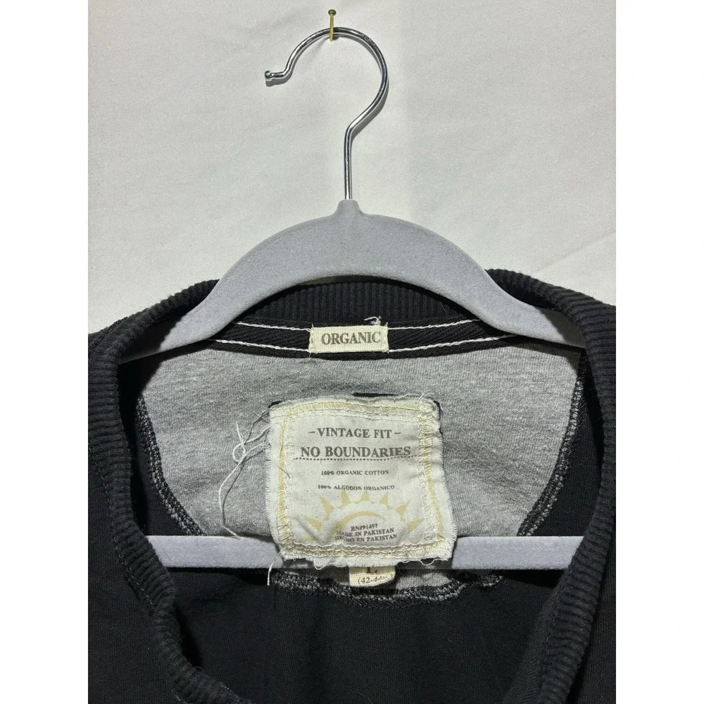 No Boundaries Men's Vintage Fit Knit Henley Sweater L Black Long Sleeve